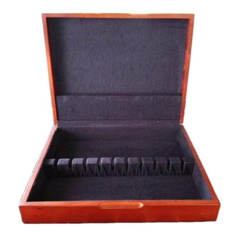 VTG HAMPTON SILVERSMITH Silverware Chest/Box Royal Blue Felt Hold Service Of 12